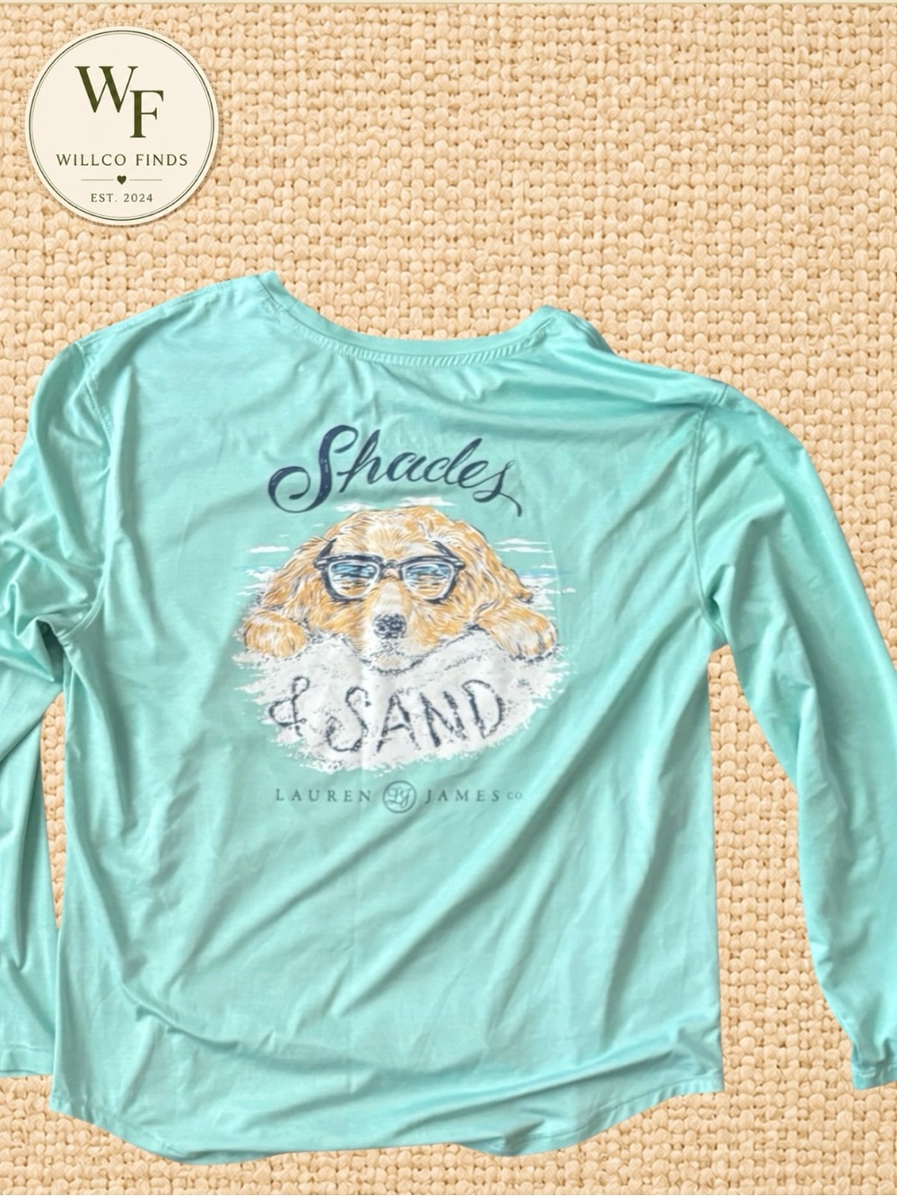 Lauren James Women’s Shades & Sand Golden Retriever Long Sleeve Shirt Women’s M